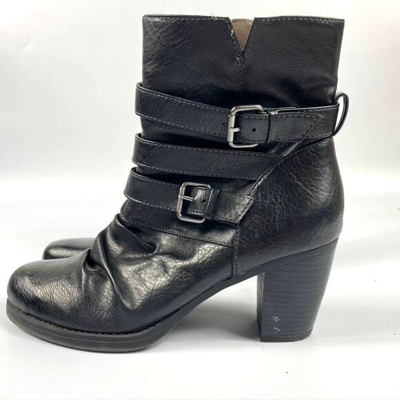 Womens Natural Soul Naturalizer Carma Block Heel Strappy Ankle Boot Black 9.5 - Picture 5 of 9